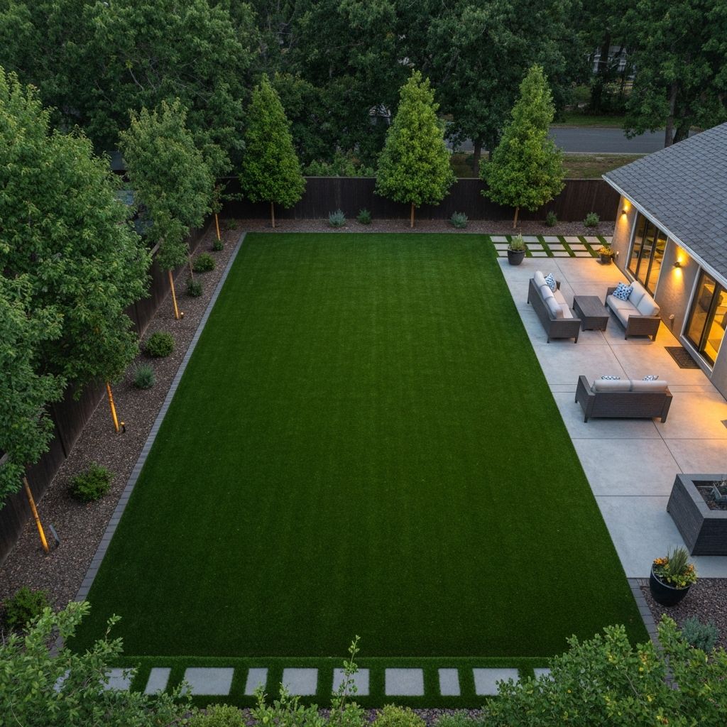 Beautiful artificial turf lawn